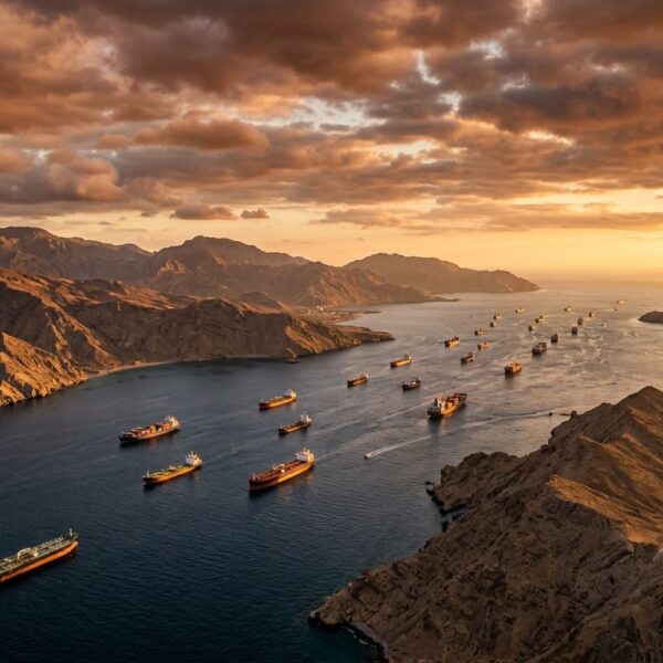 Geopolitical escalation and civilisational breakdown illustrated by dramatic global landscape